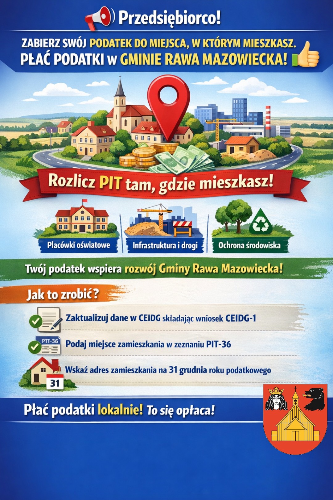 Rozlicz PIT tam, gdzie mieszkasz – wspieraj rozwój Gminy Rawa Mazowiecka