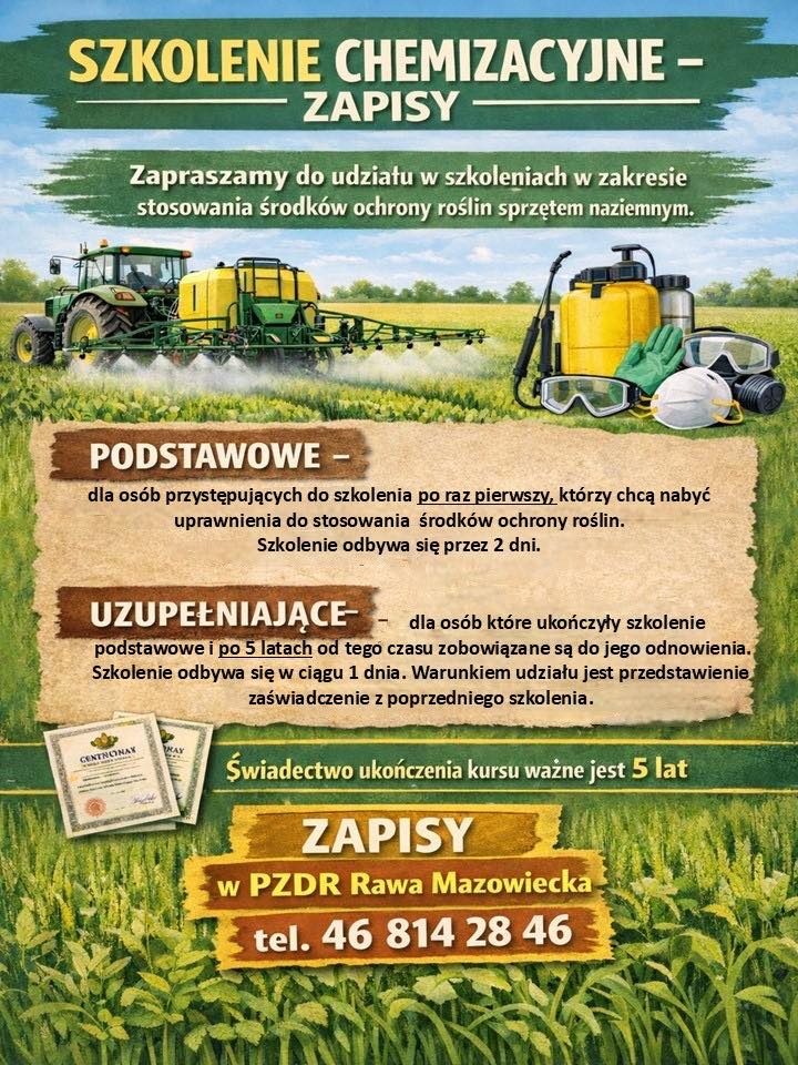 Szkolenie chemizacyjne – zapisy otwarte!