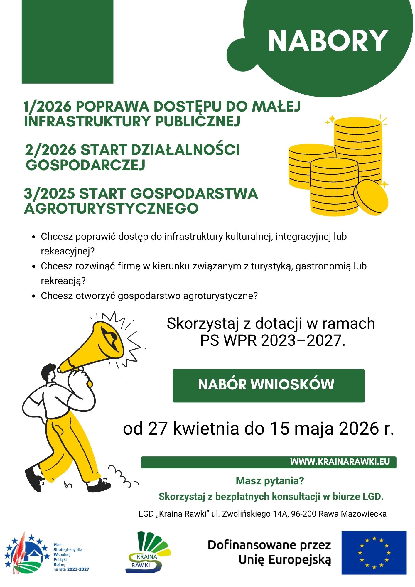 Nabór wniosków w LGD „Kraina Rawki"